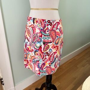 Vibrant Paisley Print Skirt